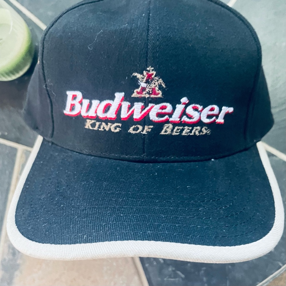 Budweiser Black and White Strapback Hat
